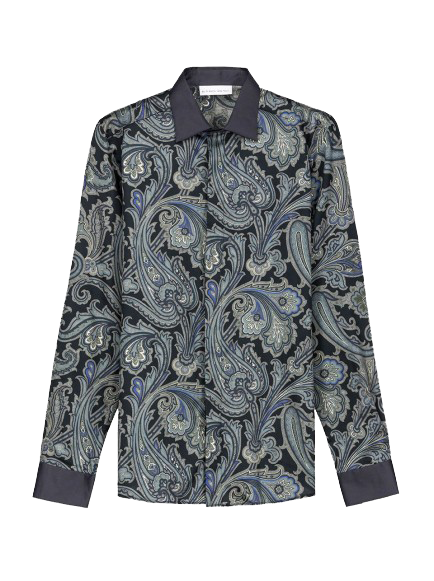 TWO-FABRIC PAISLEY SHIRT
