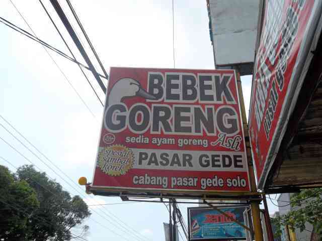 Bebek Goreng Pasar Gede Solo