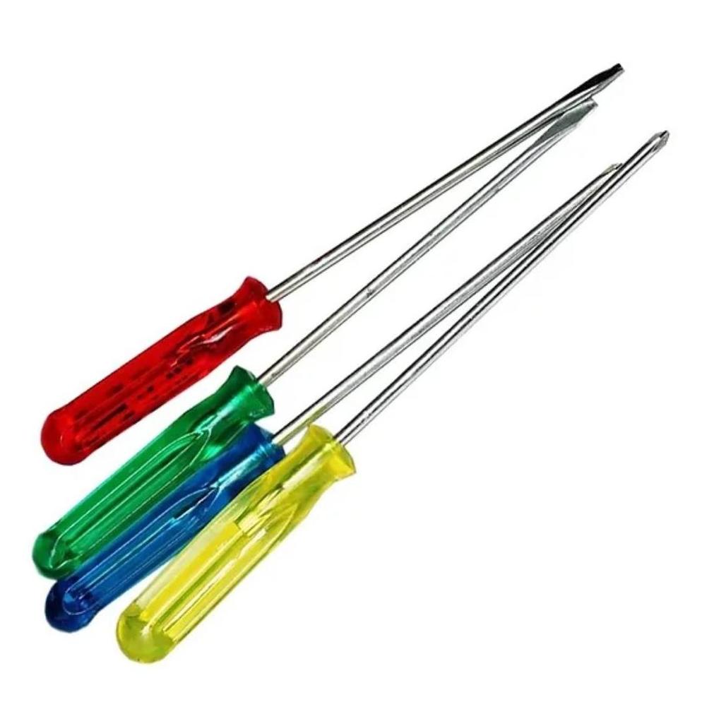 Obeng Set 4 Pcs Screwdriver Tools 4in1 Sets Plus Min Serbaguna Perkakas Pertukangan Hand Kit Tool Multifungsi Kokoh Stainless Steel Keyboard Laptop Elektronik