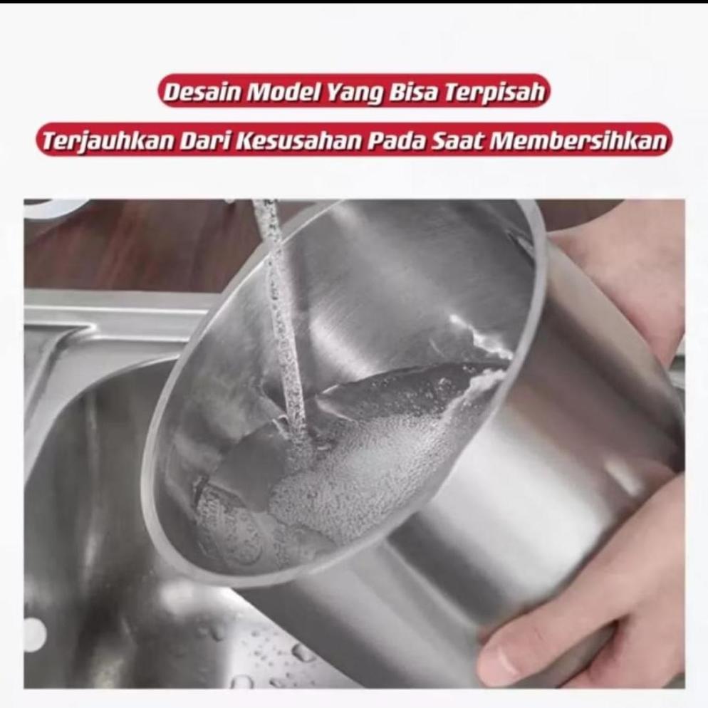 Blender Daging Chopper Stainless Mini Portable 1 Liter Penggiling Daging Alat Masak Dapur Serbaguna Aksesoris Mpasi Bayi Minced Beef Meat Pemotong Multifungsi