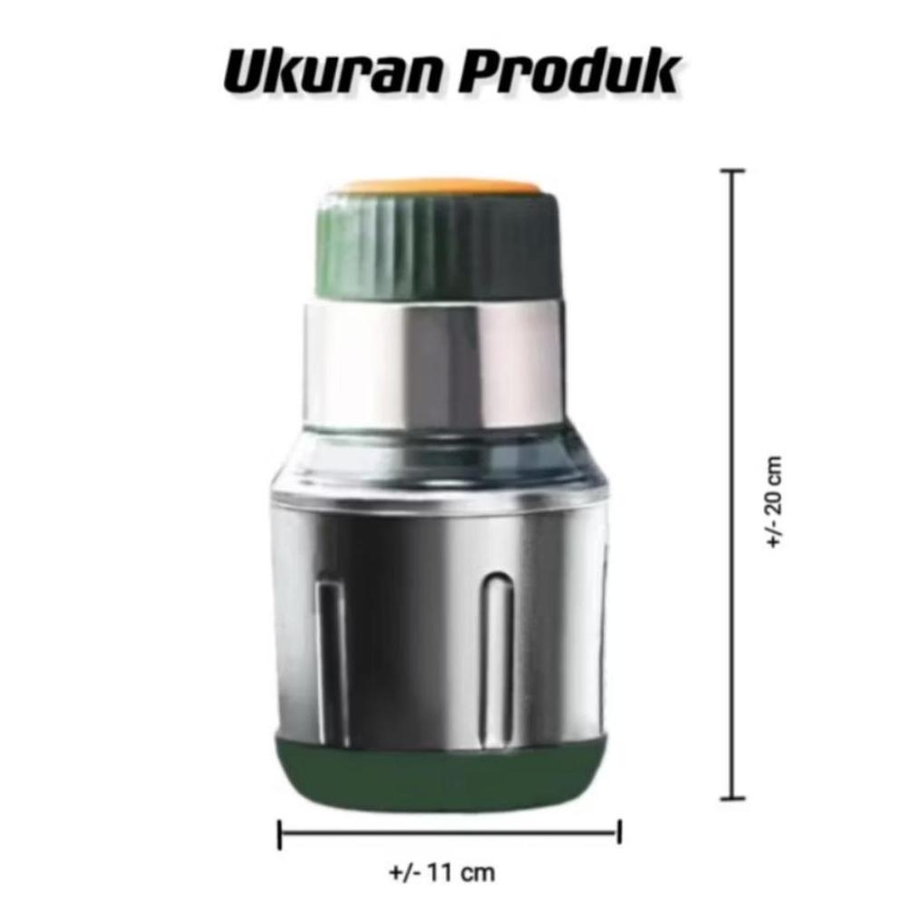 Blender Daging Chopper Stainless Mini Portable 1 Liter Penggiling Daging Alat Masak Dapur Serbaguna Aksesoris Mpasi Bayi Minced Beef Meat Pemotong Multifungsi