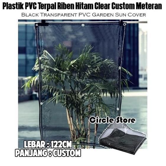 Tirai Bening Transparan Model Gulung Manual / Krei Bening Penutup Hujan Balkon Dak Atap , RING 4 SISI