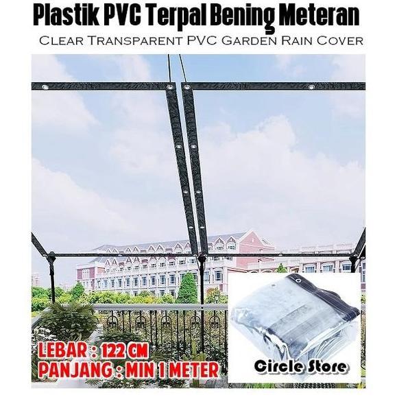 Tirai Bening Transparan Model Gulung Manual / Krei Bening Penutup Hujan Balkon Dak Atap , RING 4 SISI