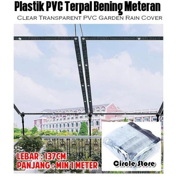 Tirai Bening Transparan Model Gulung Manual / Krei Bening Penutup Hujan Balkon Dak Atap , RING 4 SISI