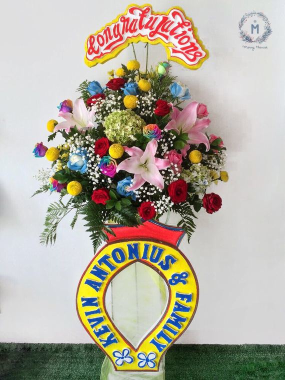 Rainbow Congratulations Standing Flower