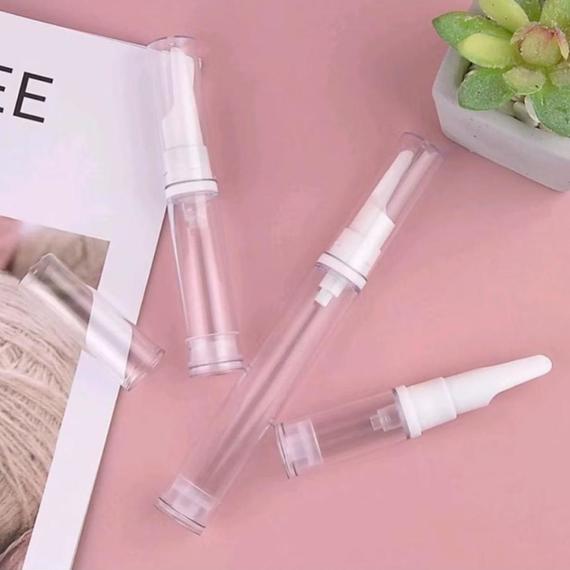 Botol Airless Pump Clear 10ml Tempat Eye Serum Kosmetik Travel Pack Kemasan Make up Portable Serbaguna Refill Lotion Cream Isi Ulang Multifungsi Kecantikan Beauty Tools Perawatan Wajah