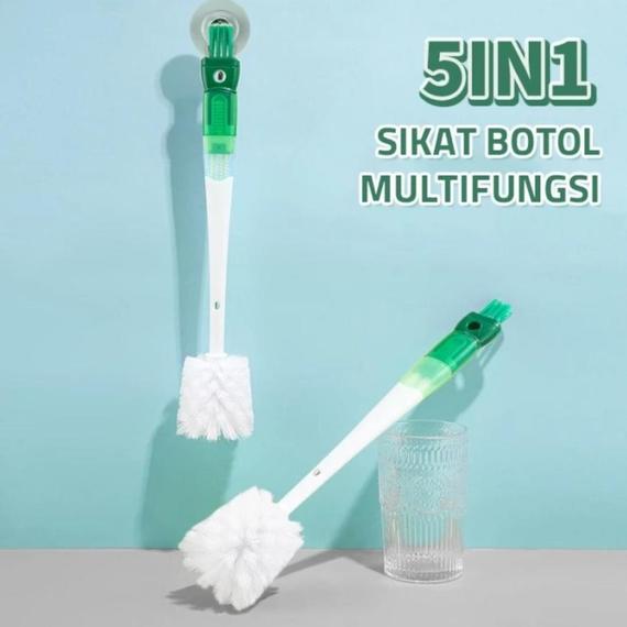 Sikat Pembersih Botol 5 in 1 Multifungsi 5in1 Serbaguna Bottle Brush Baby Kids Alat Cuci Travel Kebersihan Dapur Rumah Tangga Kitchen Set Perlengkapan Mencuci Piring