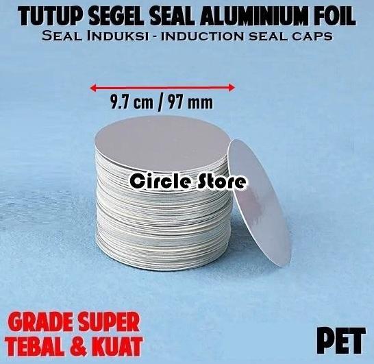 Tutup Segel Botol PET 9,5cm / Tutup Seal Alumunium Toples PET 95mm