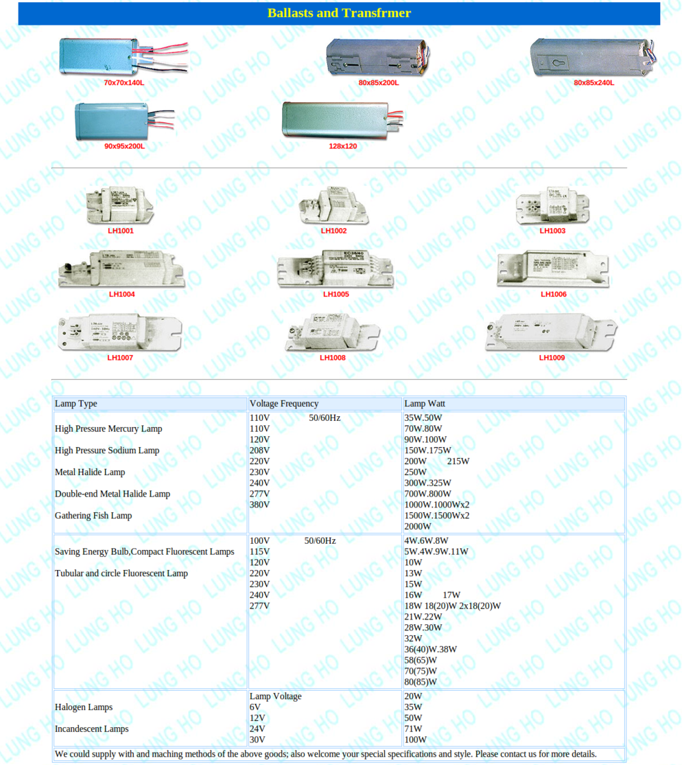 Ballasts   Transformer