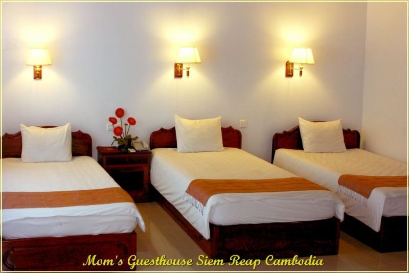 Triple Beds Room at Moms GuestHouse Siem Reap Cambodia