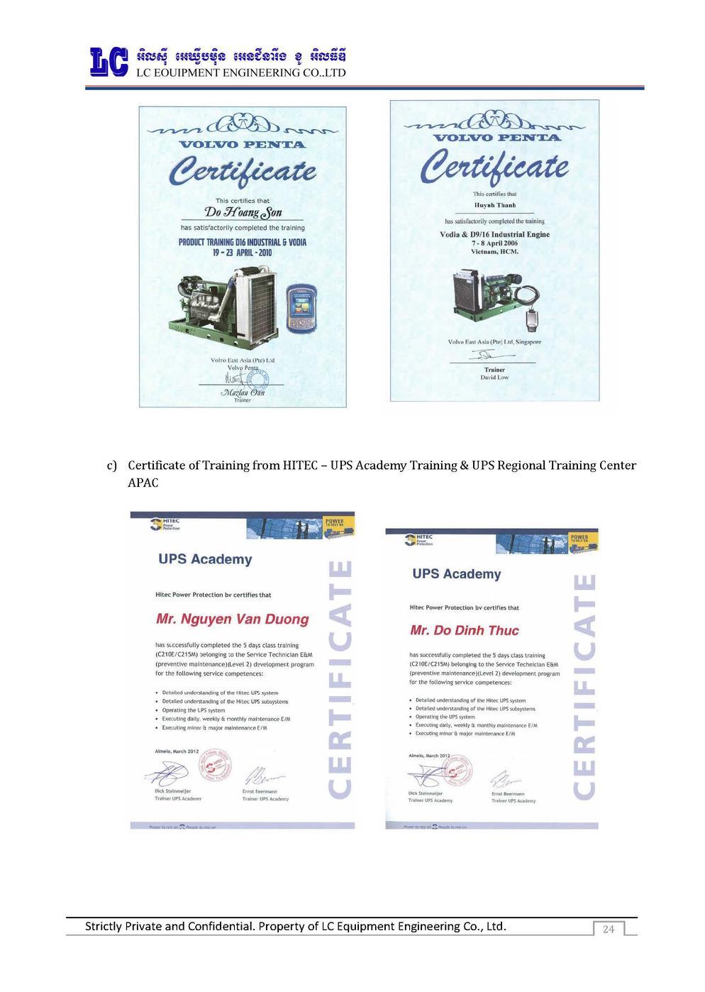 LC Certificate & Tax