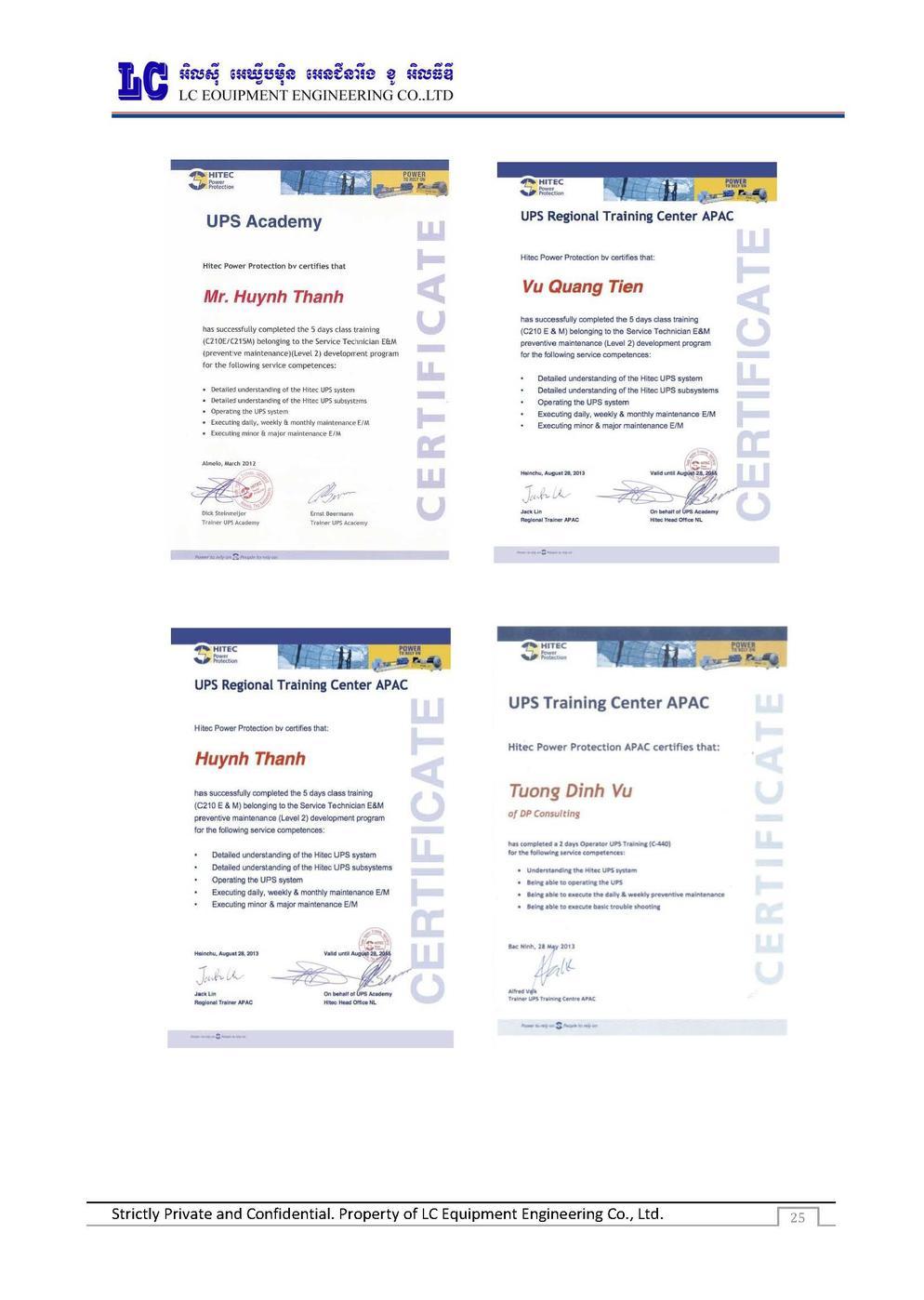 LC Certificate & Tax