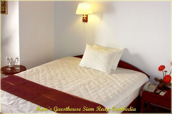 King Size Bed in Deluxe Rooms at Moms GuestHouse Siem Reap Cambodia