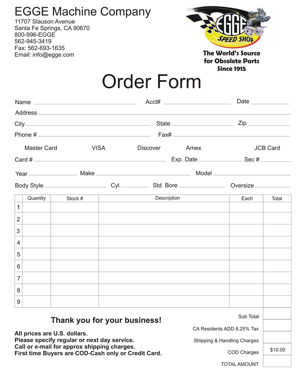 ORDER FORM