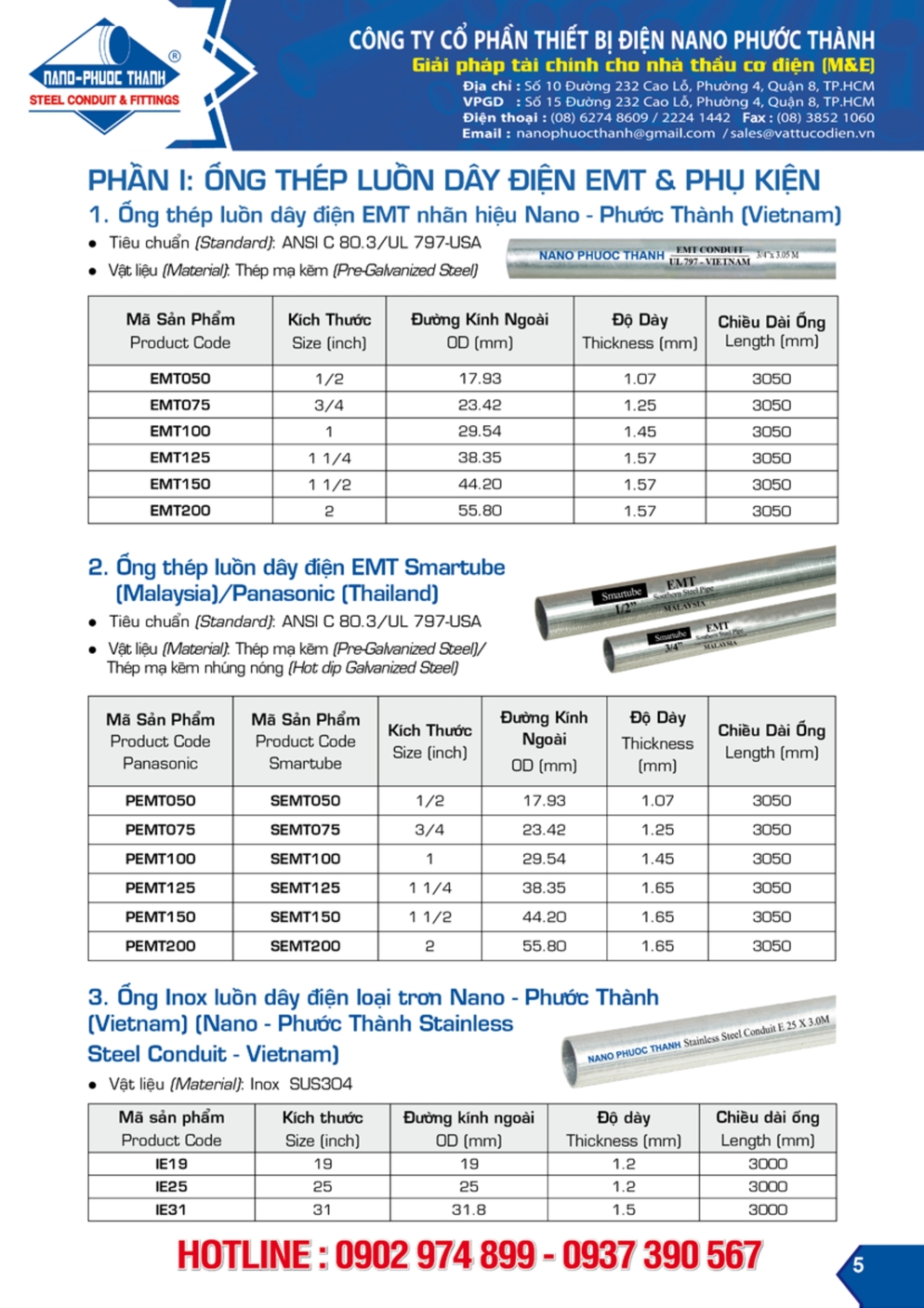 NANO PHUOC THANH EMT conduit