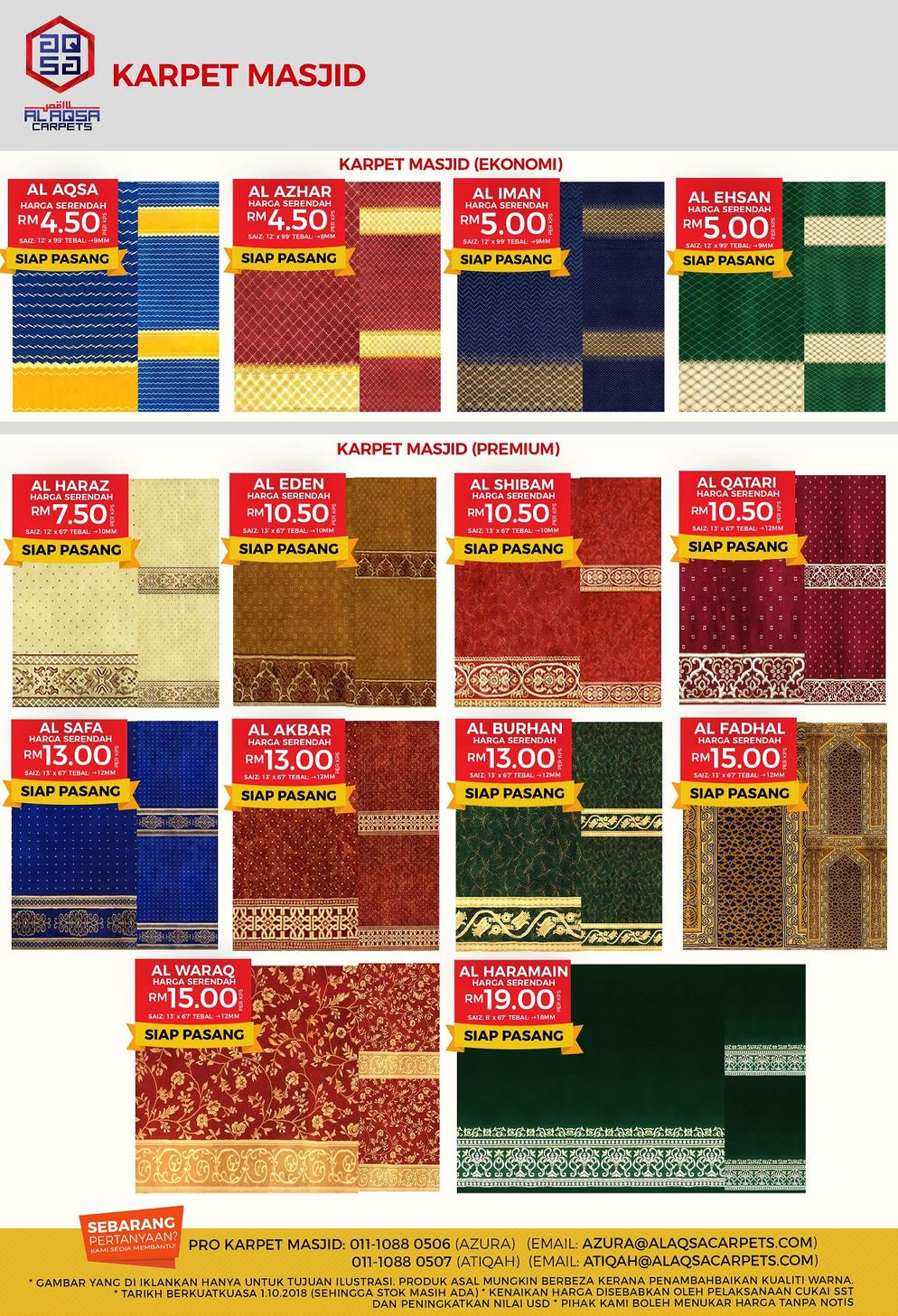 Al Aqsa Carpets - Announcement on October 08, 2018 14:44
