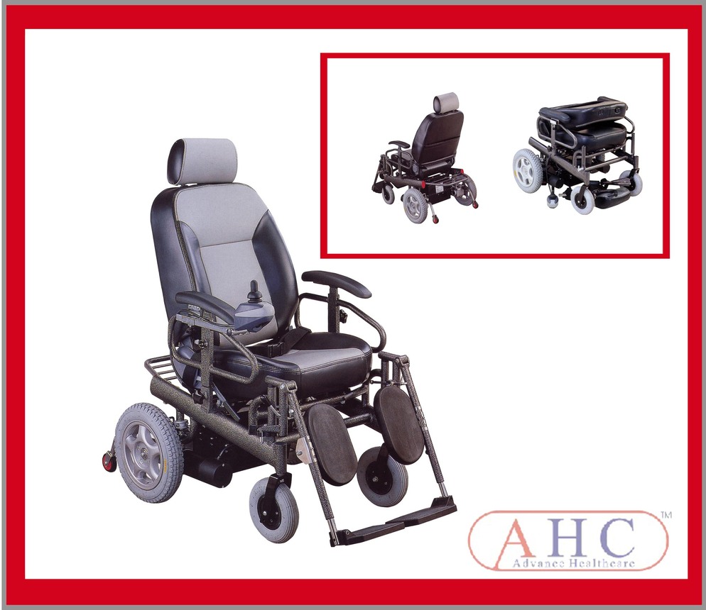 Reclining High Back Deluxe Steel Power Wheelchair