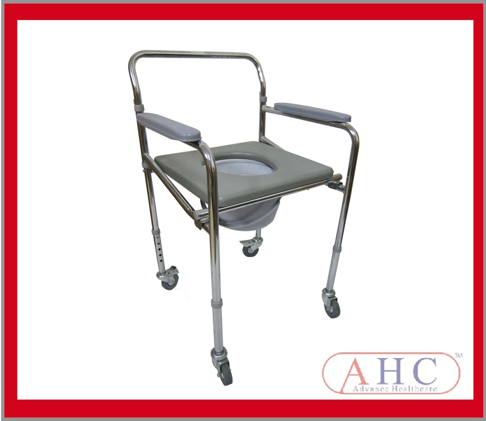 Steel and Foldable Commode Chair 