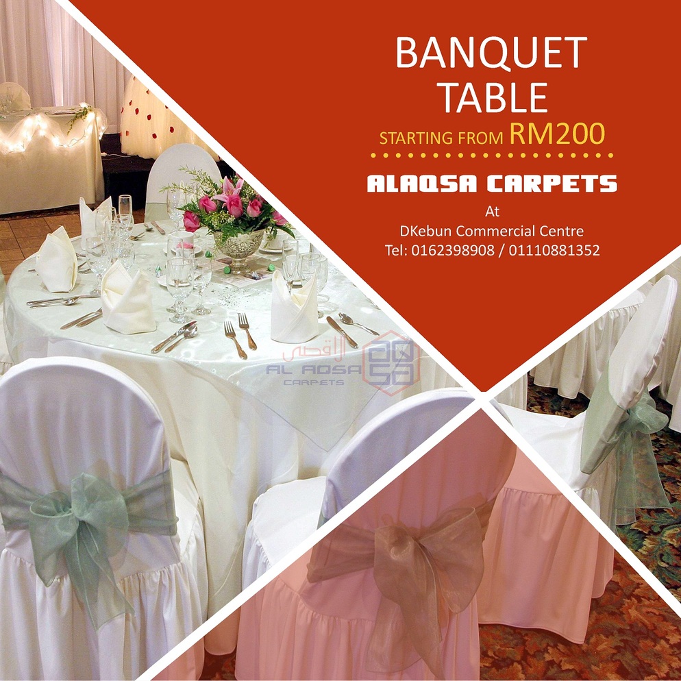 AlAqsa Carpets at Dkebun Commercial Centre Lowest Price Guaranteed Banquet Table Murah  table   AlaqsaCarpets