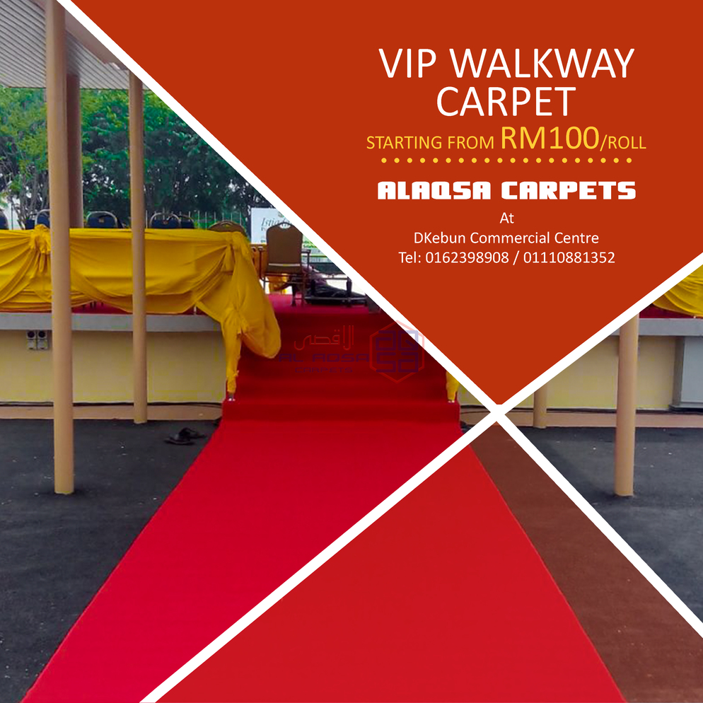 AlAqsa Carpets at Dkebun Commercial Centre Lowest Price Guaranteed Vip Walkway Carpet Murah  AlaqsaCarpets