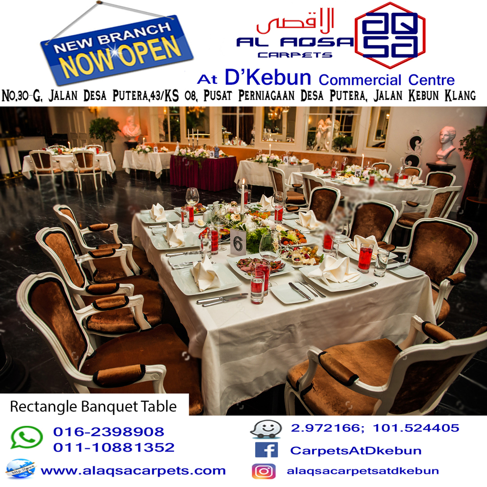 AlAqsa Carpets at Dkebun Commercial Centre Lowest Price Guaranteed Rectangle Table Murah  AlaqsaCarpets