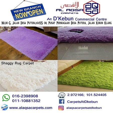 AlAqsa Carpets at Dkebun Commercial Centre Lowest Price Guaranteed Shaggy Rug Carpet Murah  AlaqsaCarpets