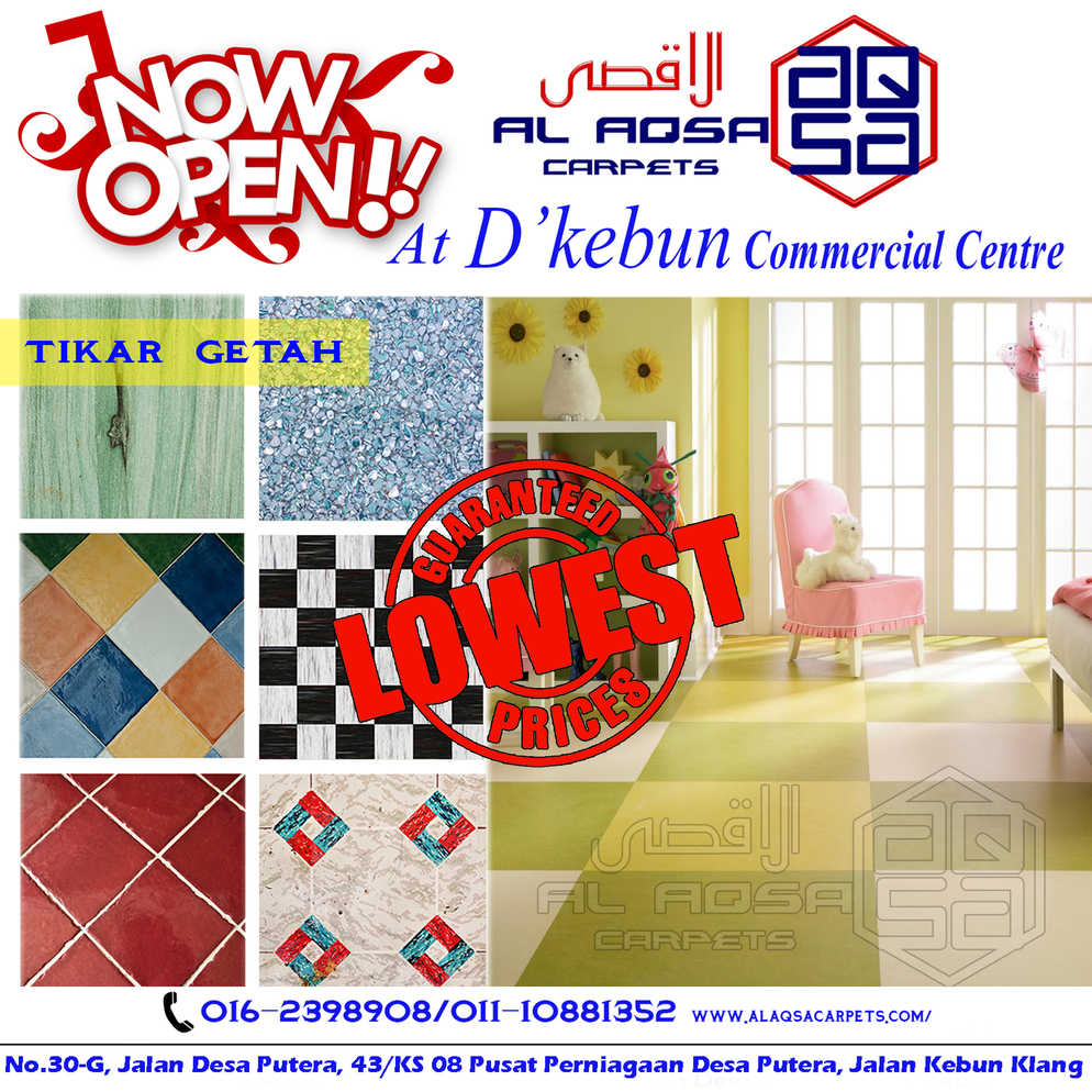 AlAqsa Carpets at Dkebun Commercial Centre Lowest Price Guaranteed Tikar Getah Murah  AlaqsaCarpets