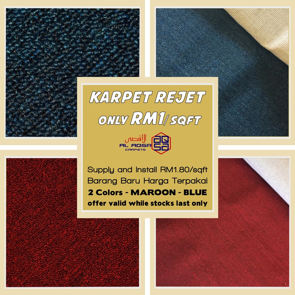 Alaqsa Carpets at DKebun Commercial Centre Murah Offer Karpet Rejet New carpet  AlaqsaCarpets