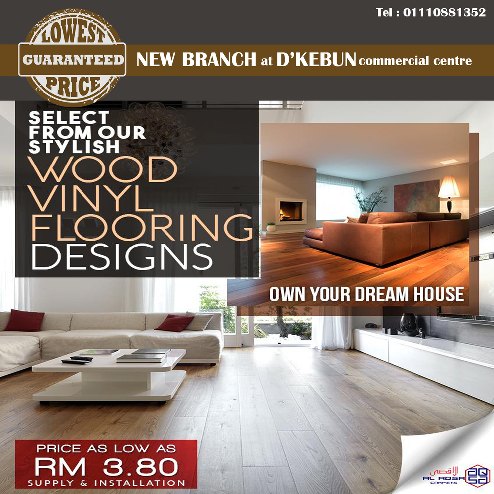 AlAqsa Carpets at Dkebun Commercial Centre Lowest Price Guaranteed Wood Vinyl Carpet Murah wood  Flooring   AlaqsaCarpets