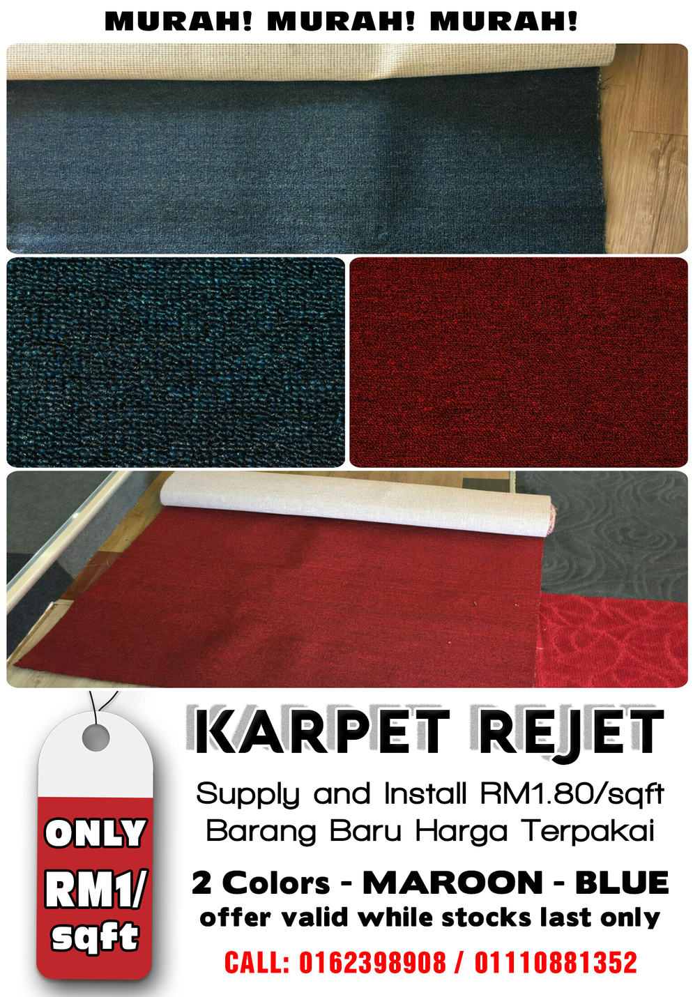 Alaqsa Carpets at DKebun Commercial Centre Murah Offer Karpet Rejet  AlaqsaCarpets