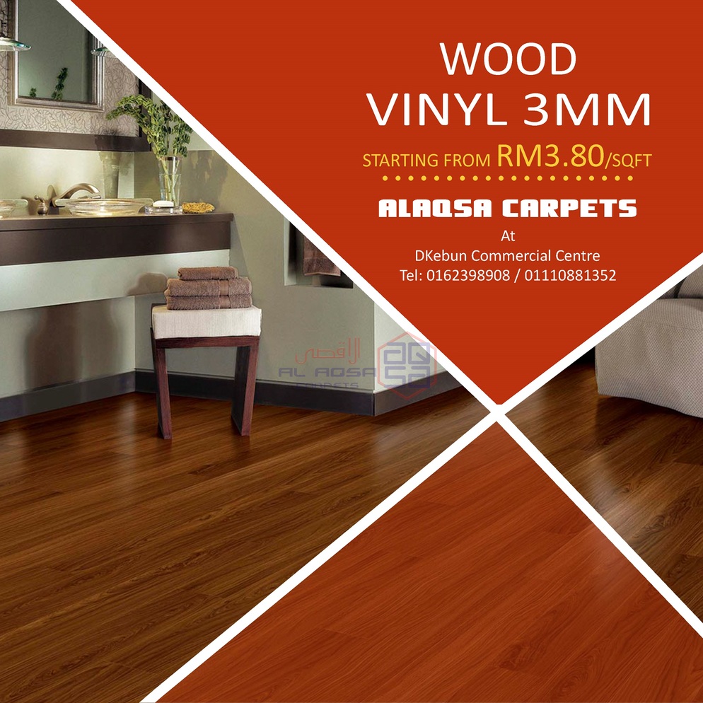 AlAqsa Carpets at Dkebun Commercial Centre Lowest Price Guaranteed Wood Vinyl Carpet Murah wood Vinyl   AlaqsaCarpets