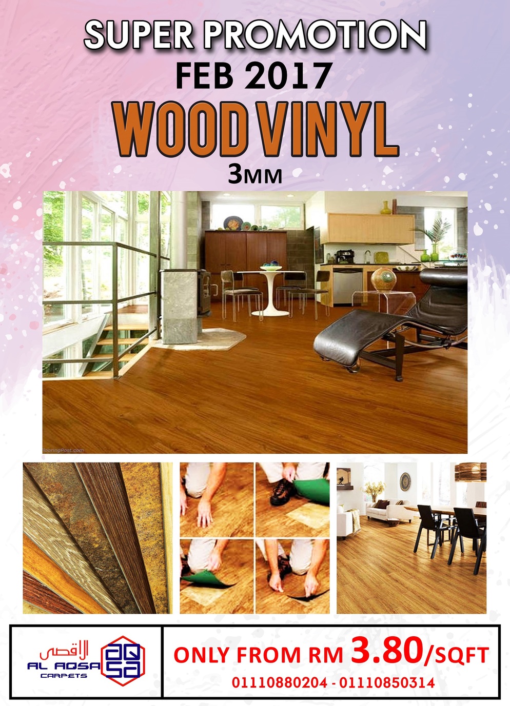 Alaqsa Carpets at Dkebun Commecial Centre Showroom Wood Vinyl 3MM Murah   AlaqsaCarpets