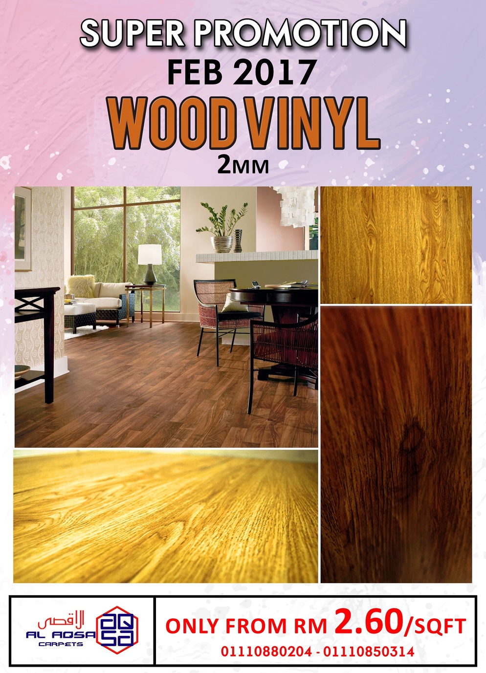 Alaqsa Carpets at Dkebun Commecial Centre Showroom Cheap Wood Vinyl 2MM  AlaqsaCarpets