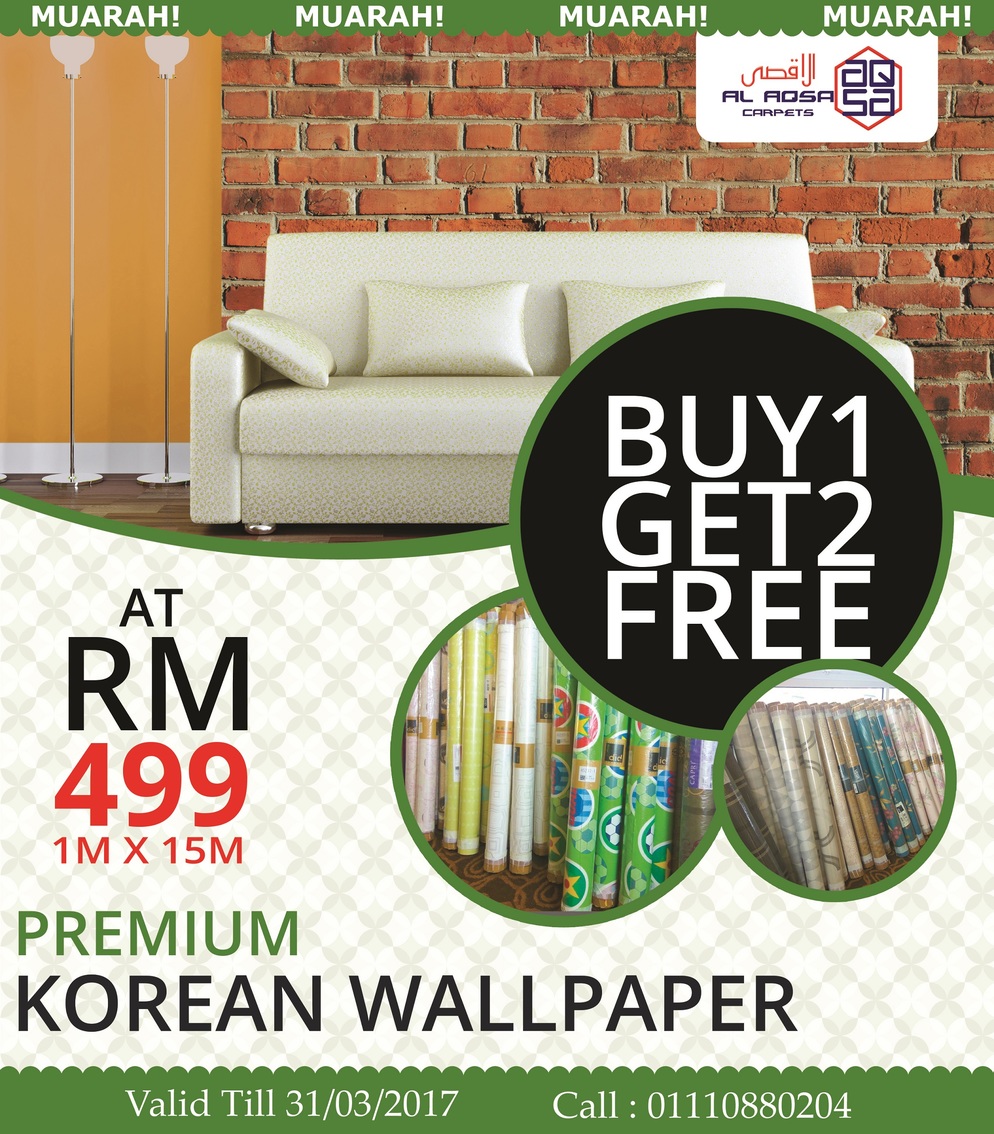 AlAqsa Carpets at Dkebun Commercial Centre Showroom Lowest Price Guaranteed Korean Wallpaper Murah   AlaqsaCarpets