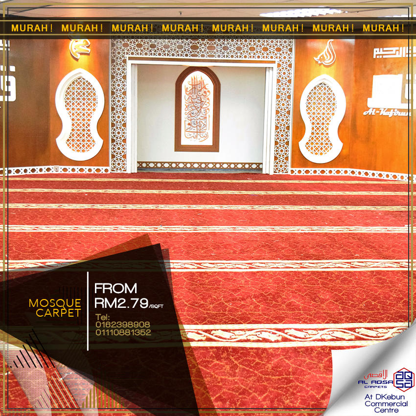 AlAqsa Carpets at Dkebun Commercial Centre Lowest Price Guaranteed Carpet Surau Masjid Murah  AlaqsaCarpets