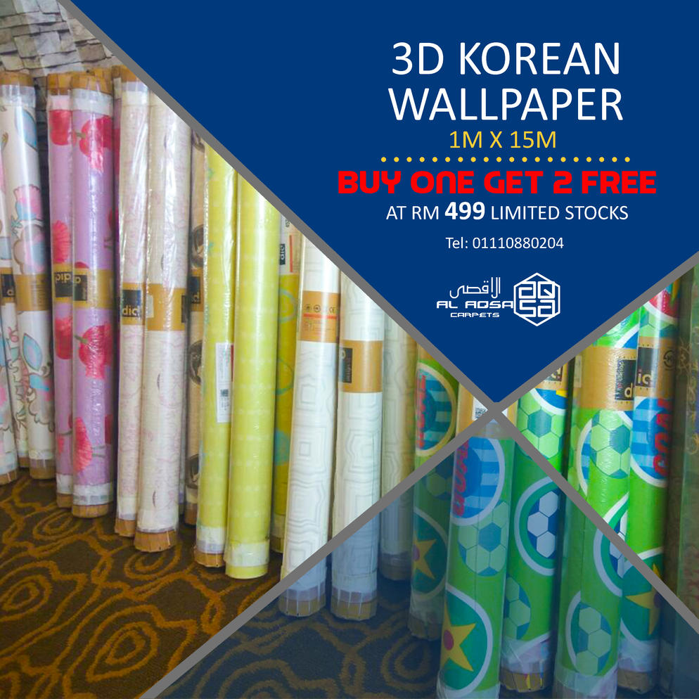 AlAqsa Carpets at Dkebun Commercial Centre Showroom Lowest Price Guaranteed Korean Wallpaper 3D  AlaqsaCarpets