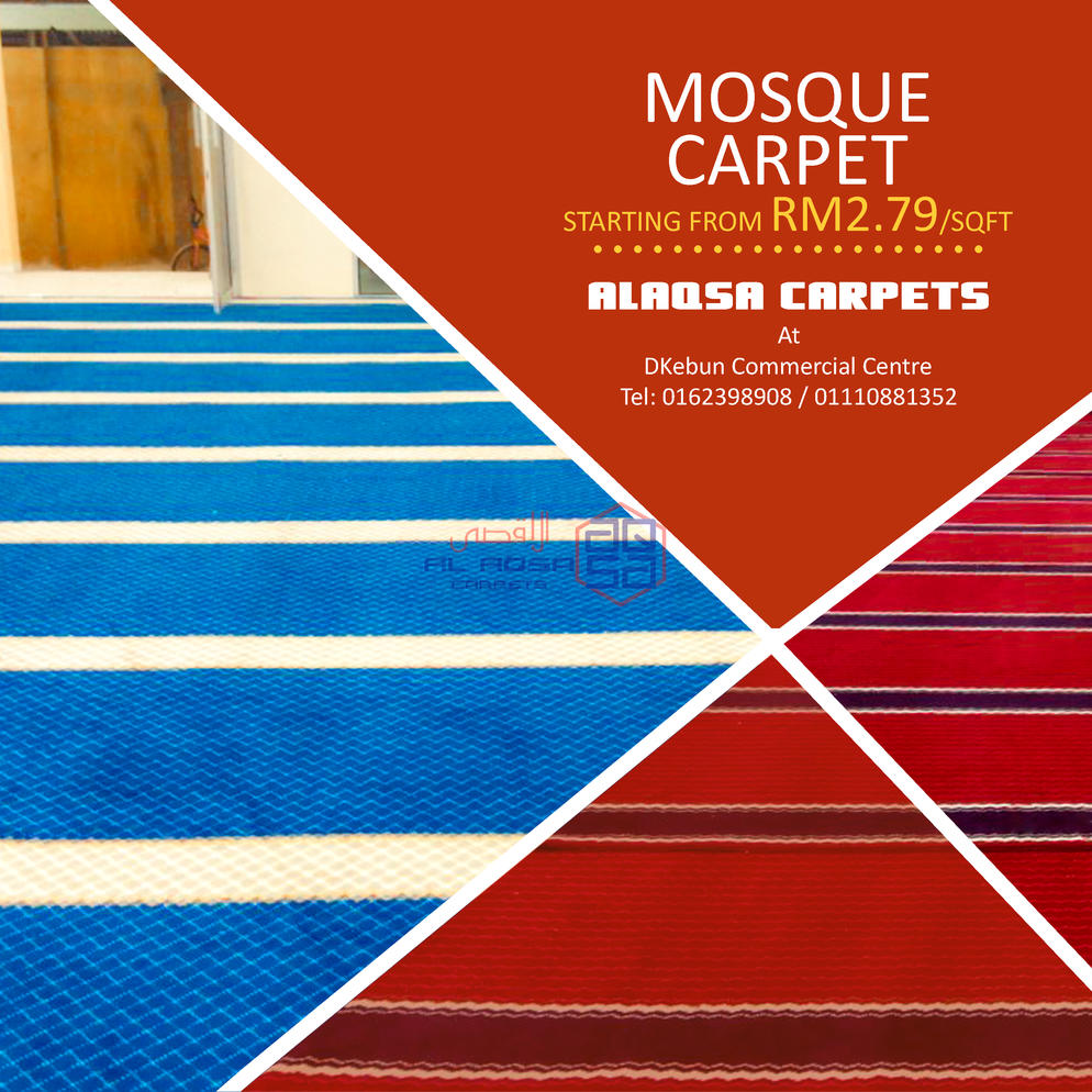 AlAqsa Carpets at Dkebun Commercial Centre Lowest Price Guaranteed Carpet Surau Masjid Murah  AlaqsaCarpets