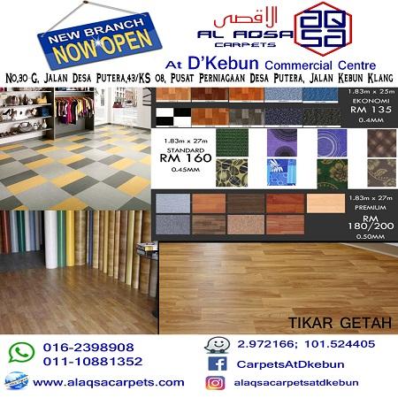 AlAqsa Carpets Showroom at Dkebun Commercial Centre Lowest Price Guaranteed Tikar Getah Murah  AlaqsaCarpets
