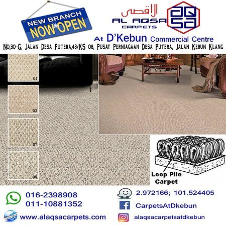 AlAqsa Carpets Showroom at Dkebun Commercial Centre Lowest Price Guaranteed Office Carpet Loop Pile Murah loop pile   AlaqsaCarpets