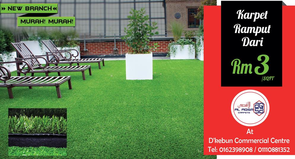 AlAqsa Carpets at Dkebun Commercial Centre Lowest Price Guaranteed Karpet Rumput Murah grass   AlaqsaCarpets
