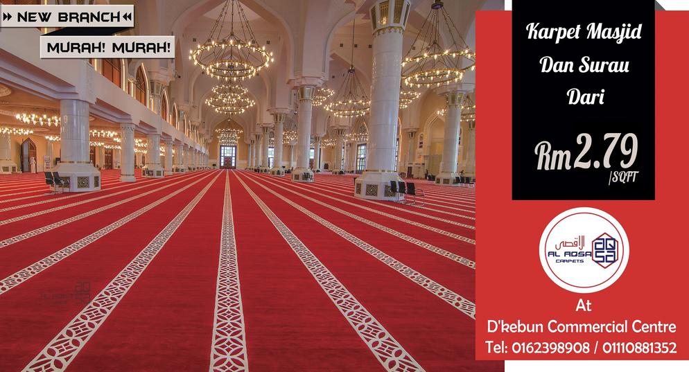 AlAqsa Carpets at Dkebun Commercial Centre Lowest Price Guaranteed Karpet Masjid Dan Surau Murah masjid  AlaqsaCarpets