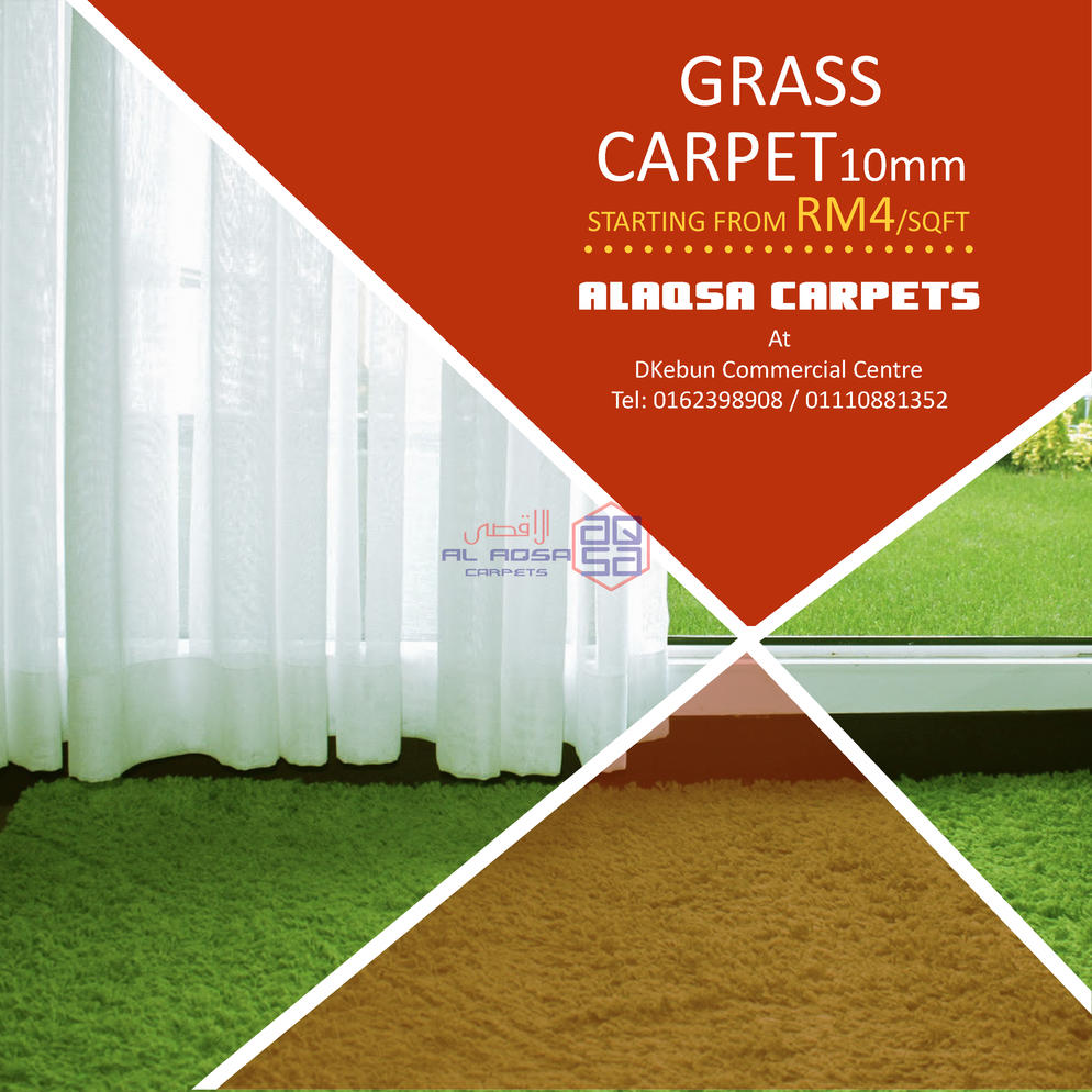 Alaqsa Carpets Showroom at Dkebun Commecial Centre Grass Carpet 10MM  AlaqsaCarpets