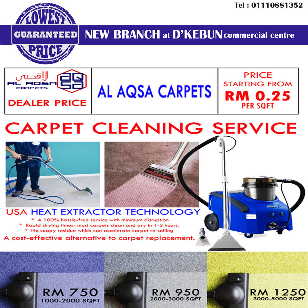 AlAqsa Carpets at Dkebun Commercial Centre Lowest Price Guaranteed Carpet Cleaning Murah  AlaqsaCarpets