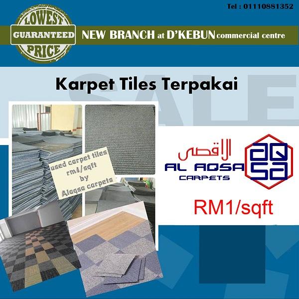 AlAqsa Carpets at Dkebun Commercial Centre Lowest Price Guaranteed Used Carpet tiles Murah  AlaqsaCarpets