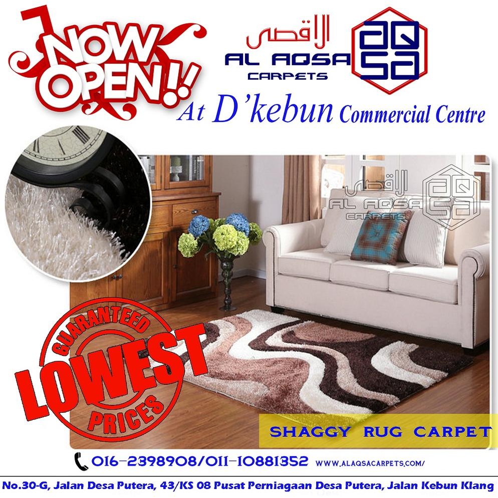 AlAqsa Carpets at Dkebun Commercial Centre Lowest Price Guaranteed Shaggy Rug Carpet Murah  AlaqsaCarpets