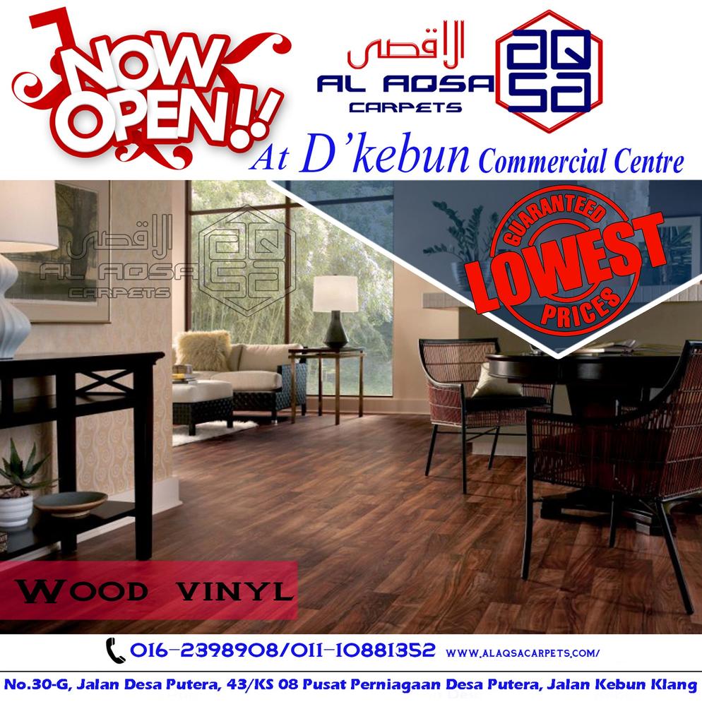 AlAqsa Carpets at Dkebun Commercial Centre Lowest Price Guaranteed Wood Vinyl Carpet Murah  AlaqsaCarpets