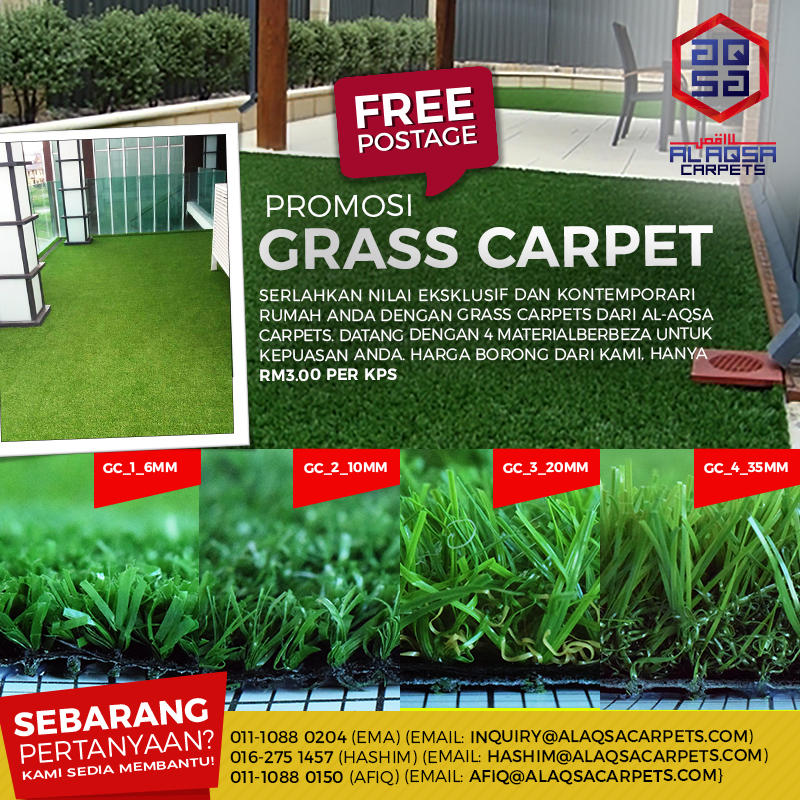 AlAqsa Carpets at Dkebun Commercial Centre Lowest Price Guaranteed Grass Carpet Murah  AlaqsaCarpets