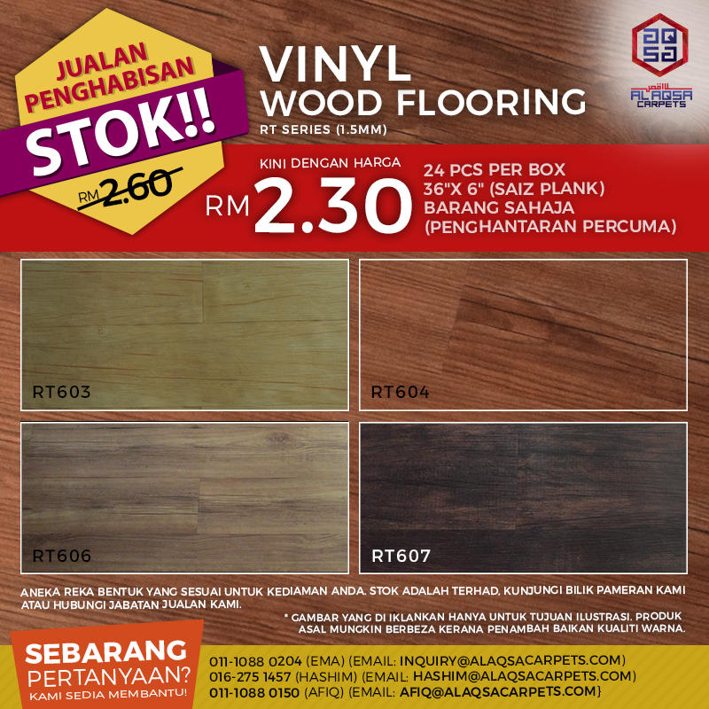 AlAqsa Carpets Showroom at Dkebun Commercial Centre Lowest Price Guaranteed Lantai Kayu Vinyl  AlaqsaCarpets (2)