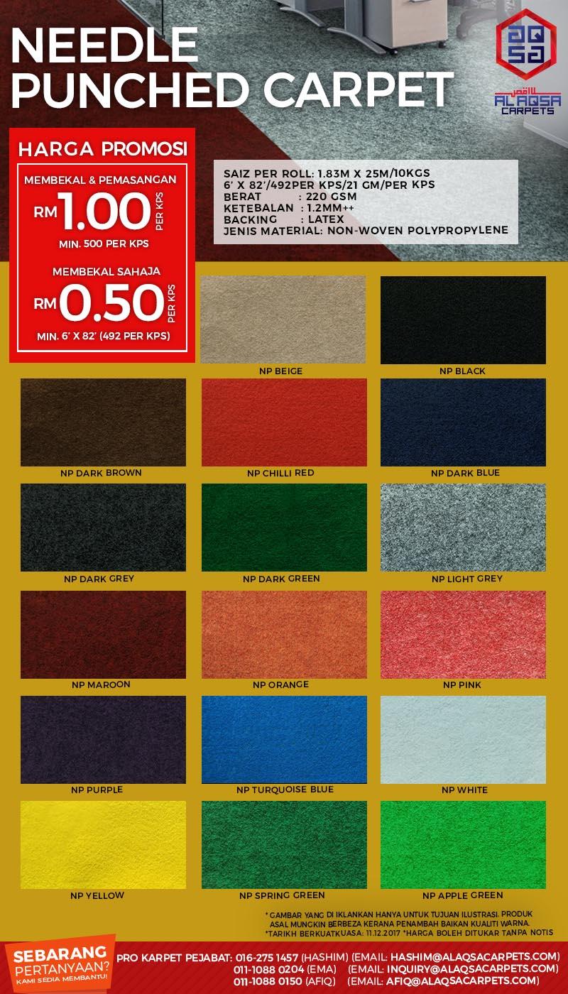 AlAqsa Carpets Showroom at Dkebun Commercial Centre Lowest Price Guaranteed Office Carpet Needle Punch Pile Murah  AlaqsaCarpets