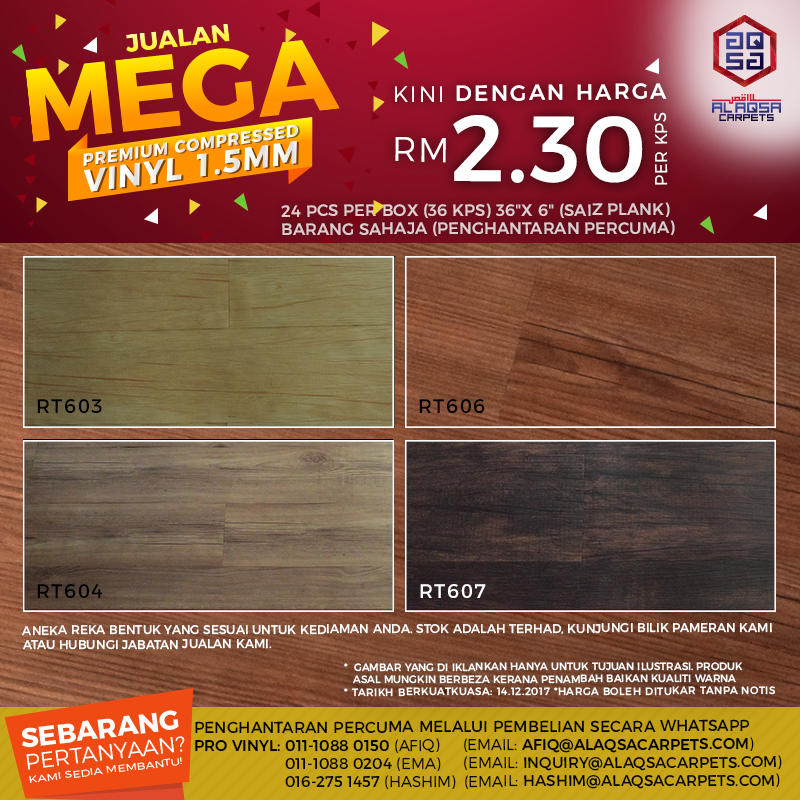 AlAqsa Carpets Showroom at Dkebun Commercial Centre Lowest Price Guaranteed Lantai Kayu Vinyl  AlaqsaCarpets  (3)